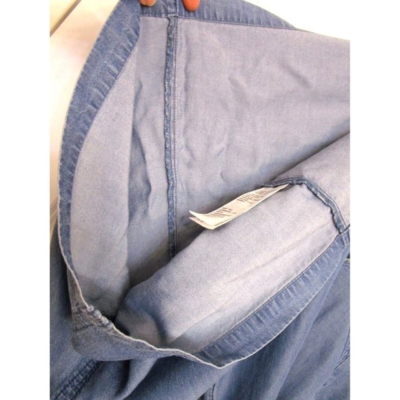 Abercrombie & Fitch Blue Chambray Denim Shirt Sleeve Dress - Women’s Size Medium - Picture 11 of 11